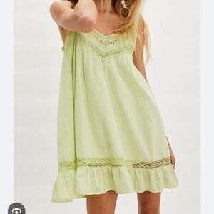 FREE PEOPLE INTIMATELY SABRINA MINI SLIP NIGHTY in Lime Cream NWT sz XS, S